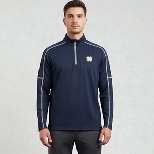 Under Amour Notre Dame Fighting Irish Sweater Blue 1/4 Zip Loose Men 2XL